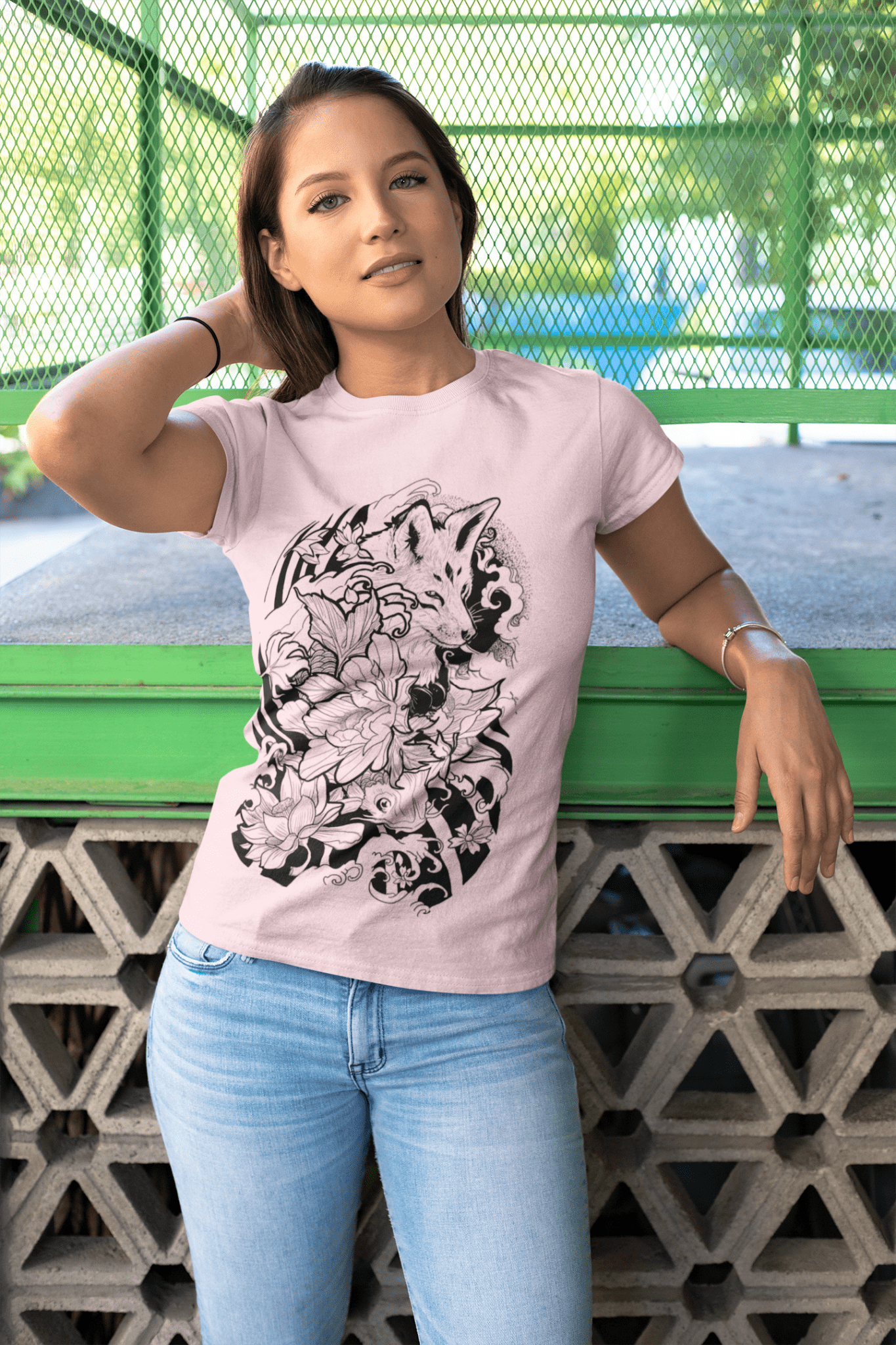 Experience the Fox Tattoo Unisex Tee in different atmospheres. A versatile wardrobe essential.