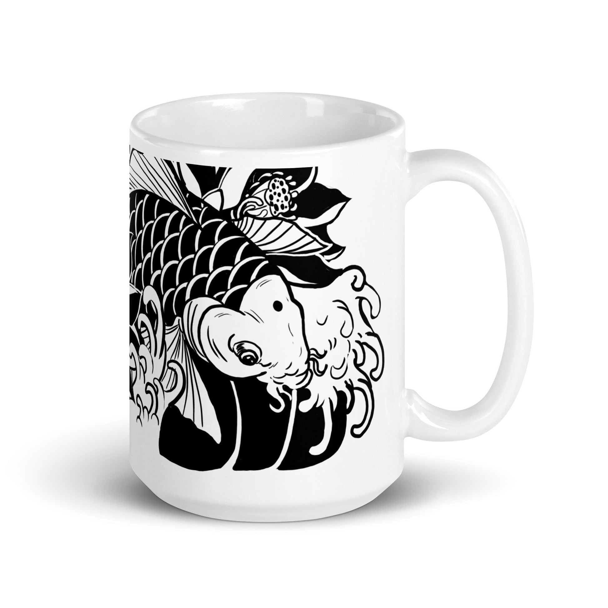 Koi - White glossy mug - Alves Art Studio