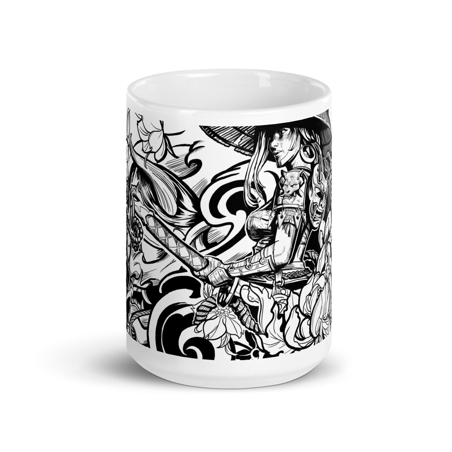 Oni Hunter - White glossy mug - Alves Art Studio