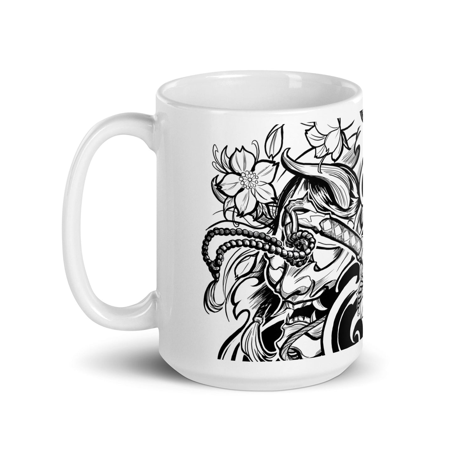 Oni Hunter - White glossy mug - Alves Art Studio