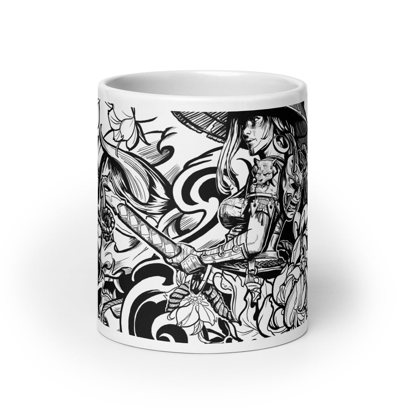 Oni Hunter - White glossy mug - Alves Art Studio