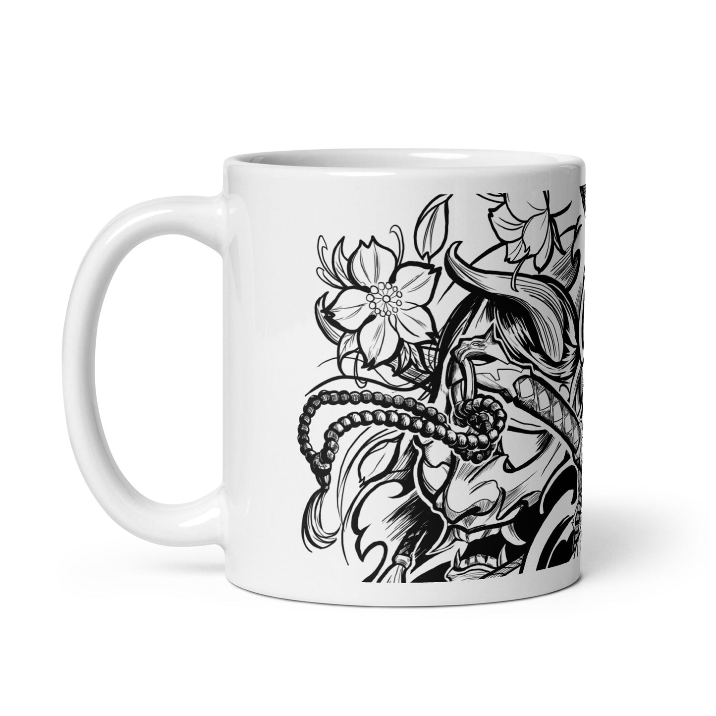 Oni Hunter - White glossy mug - Alves Art Studio