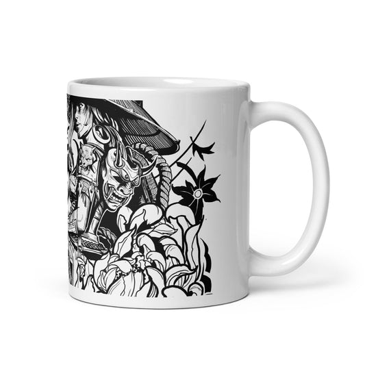 Oni Hunter - White glossy mug - Alves Art Studio