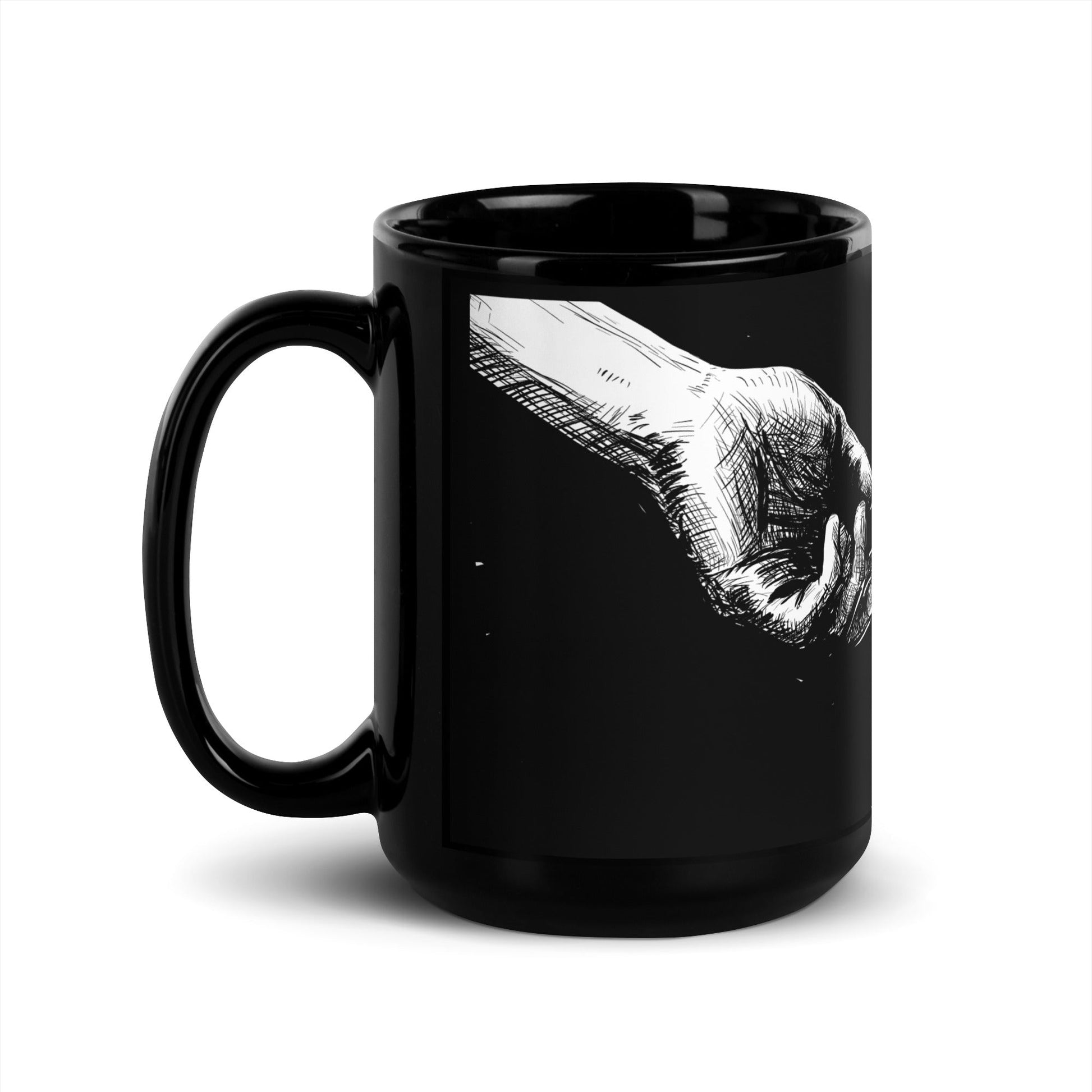 Touch - Black Glossy Mug - Alves Art Studio