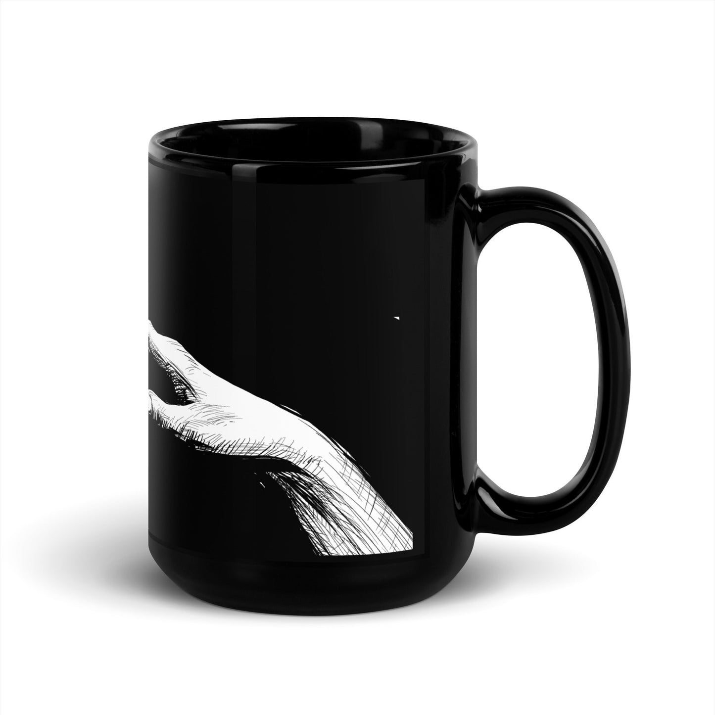 Touch - Black Glossy Mug - Alves Art Studio