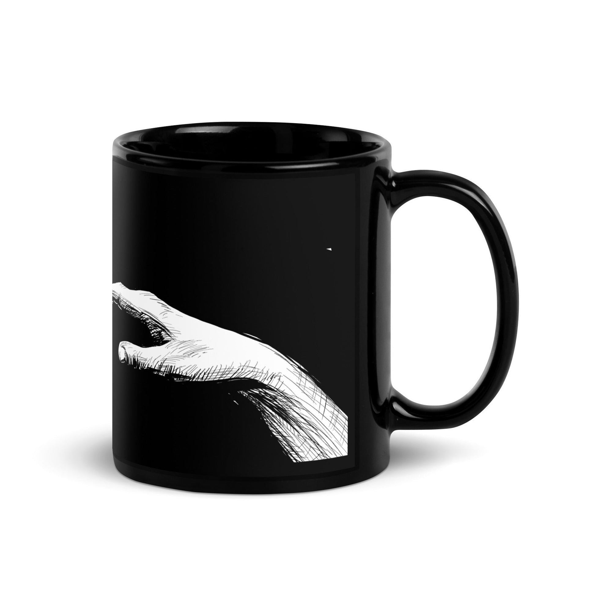 Touch - Black Glossy Mug - Alves Art Studio