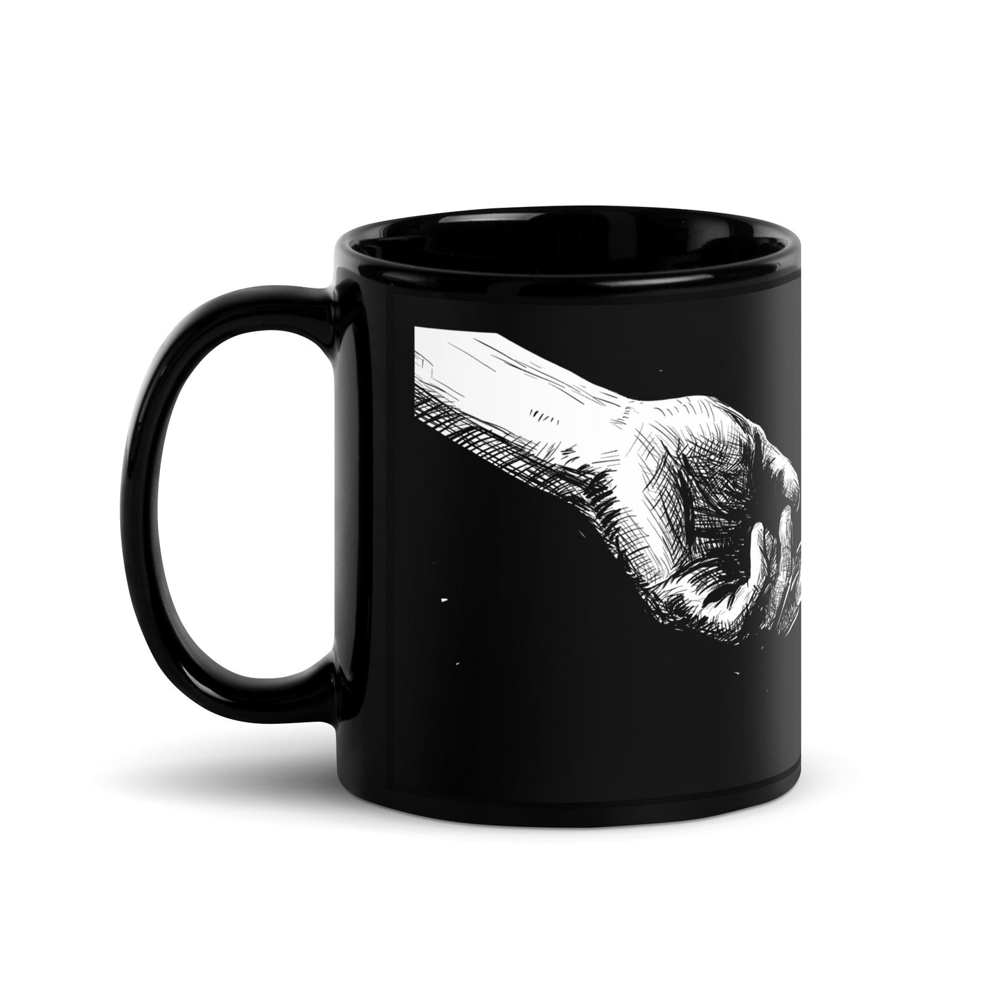 Touch - Black Glossy Mug - Alves Art Studio